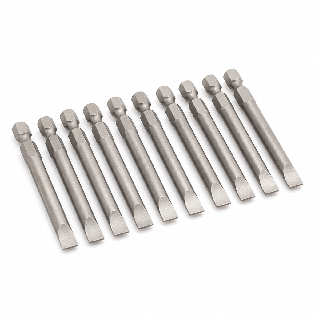Bits Fenda, Encaixe 1/4 Pol, Comprimento 50 MM, Ponta 7/32 Pol. Sl5, Aço S2, 10 Pcs//Gross