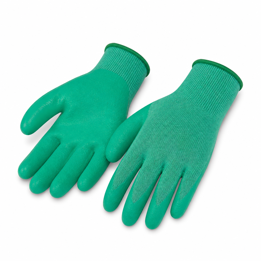 Luva Malha Banhada Latex Verde Fina