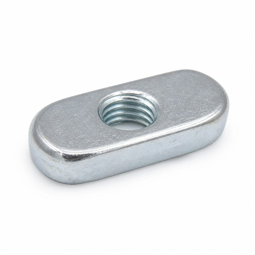 Porca Meia LUA 1/4 - Estampada (Zinco Branco)